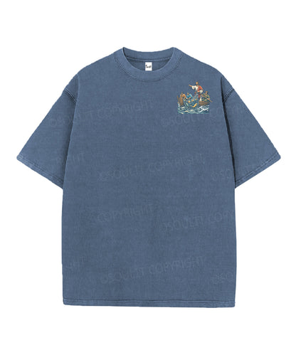 We're Going Fishing Double Sided Unisex Christian Washed T-Shirt & Shorts