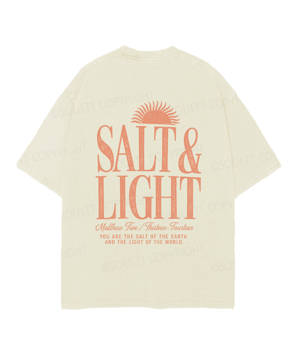 Salt & Light Double Sided Unisex Christian Washed T-Shirt & Shorts
