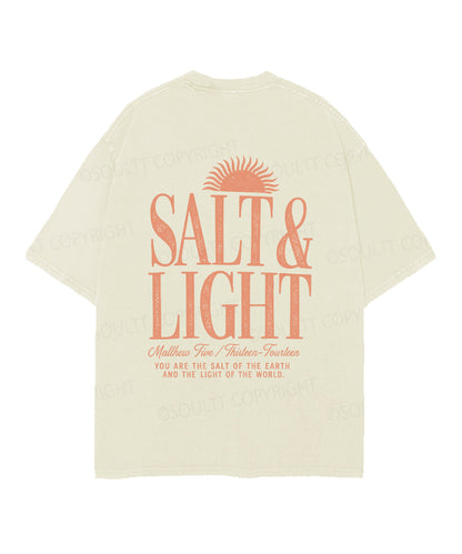 Salt & Light Double Sided Unisex Christian Washed T-Shirt & Shorts
