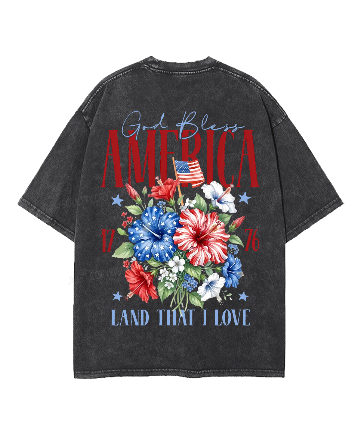 God Bless America Double Sided Unisex Washed Christian T-shirt