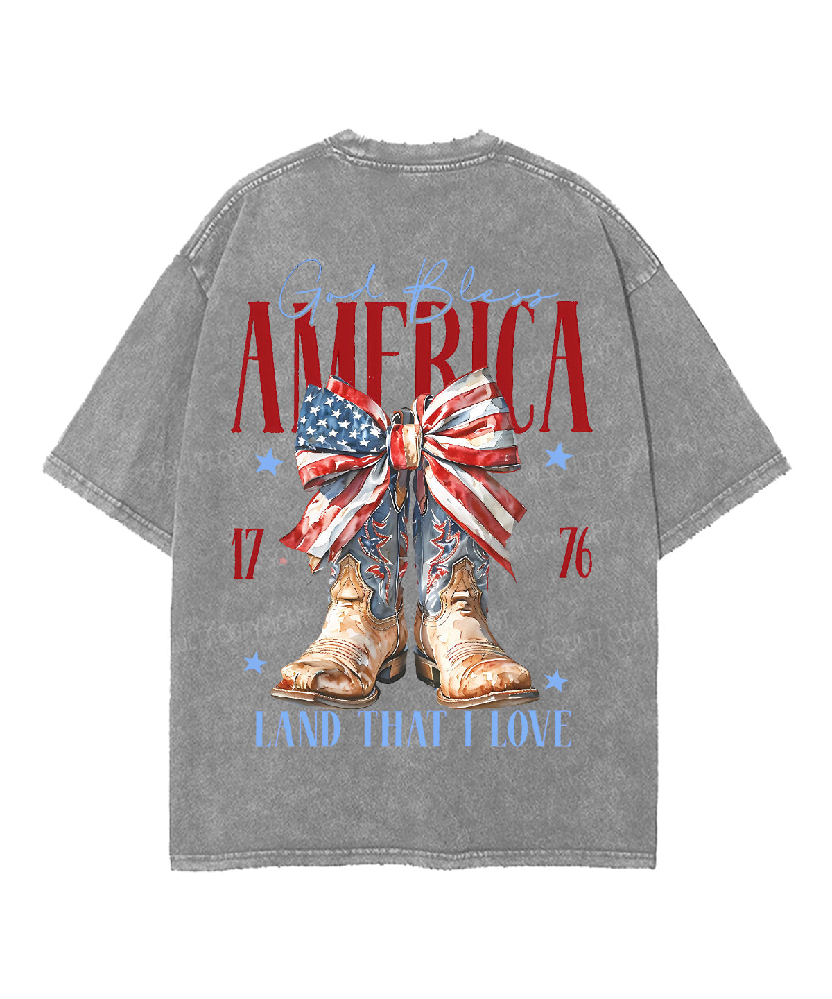 God Bless America Double Sided Unisex Washed Christian T-shirt