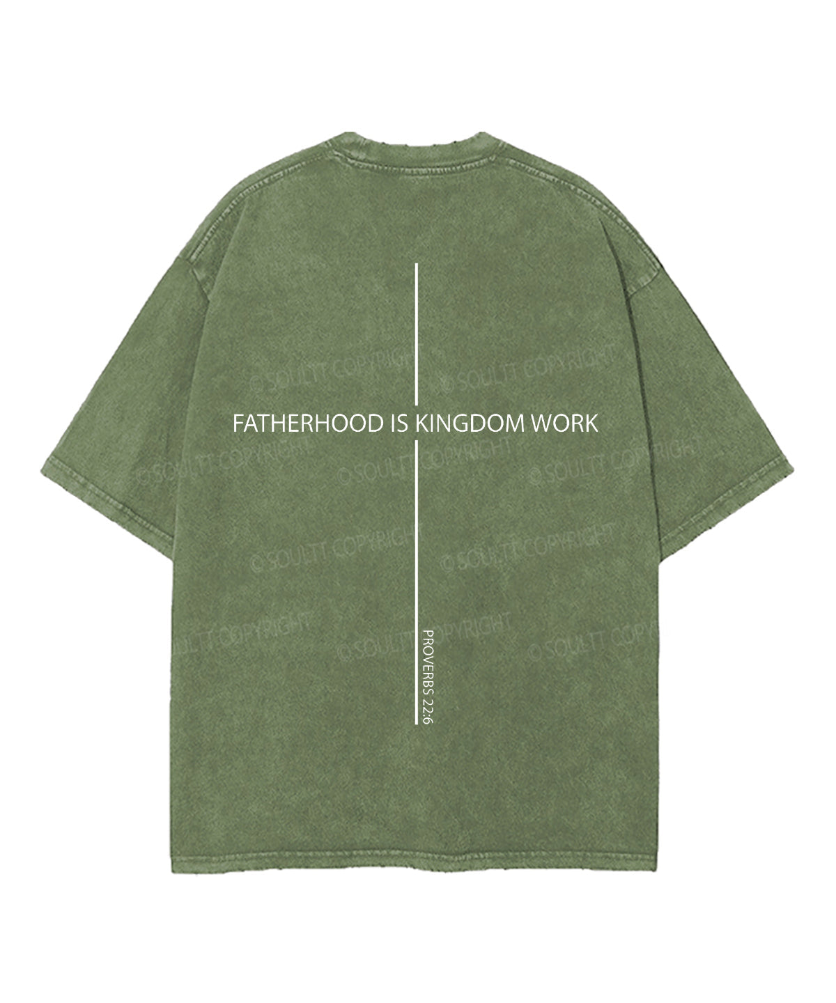 Fatherhood Is Kingdom Work Double Sided Unisex Washed Christian T-shirt