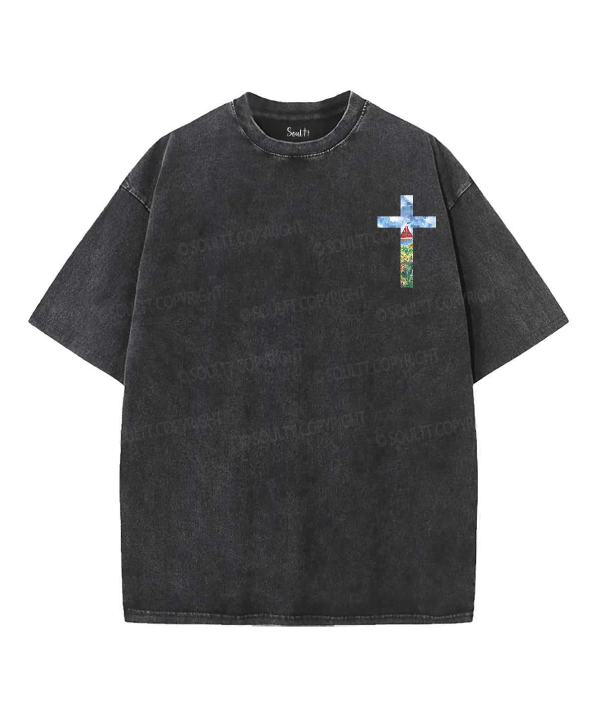 Fearfully And Wonderfully Made Double Sided Unisex Washed Christian T-shirt