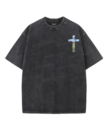 Fearfully And Wonderfully Made Double Sided Unisex Washed Christian T-shirt