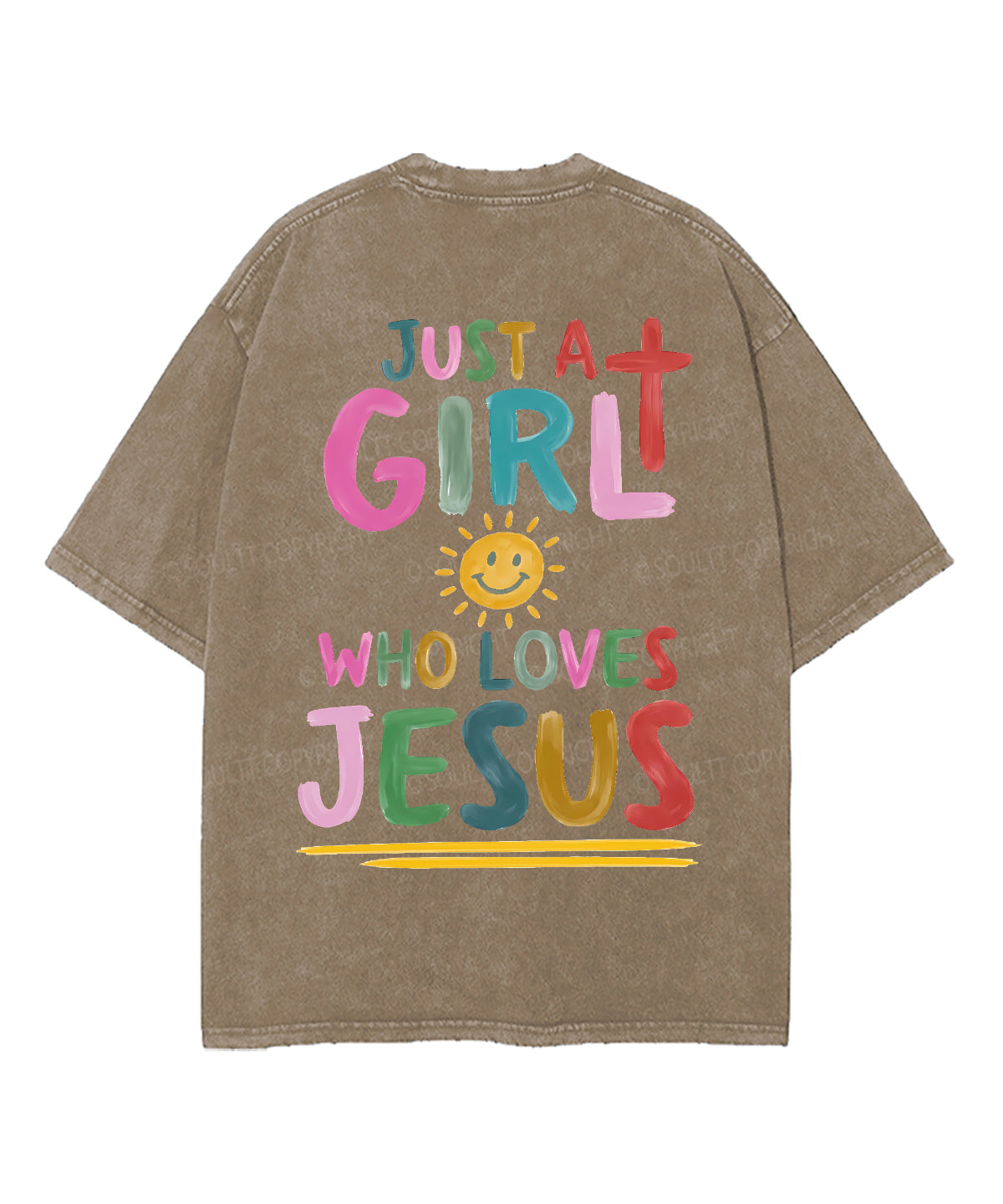 Just a Girl Who Loves Jesus Double Sided Unisex Washed Christian T-shirt
