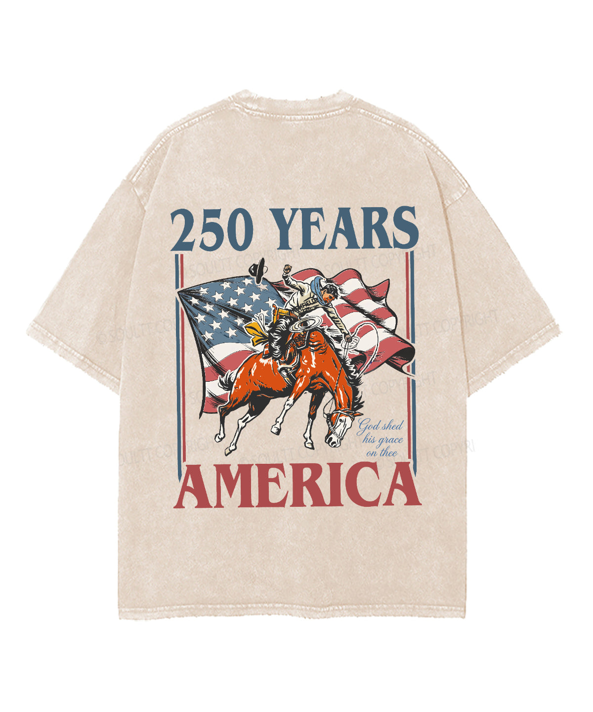 250 Years America Anniversary Double Sided Unisex Washed Christian T-shirt