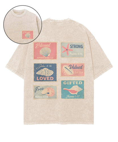 Blessed Double Sided Unisex Washed Christian T-shirt