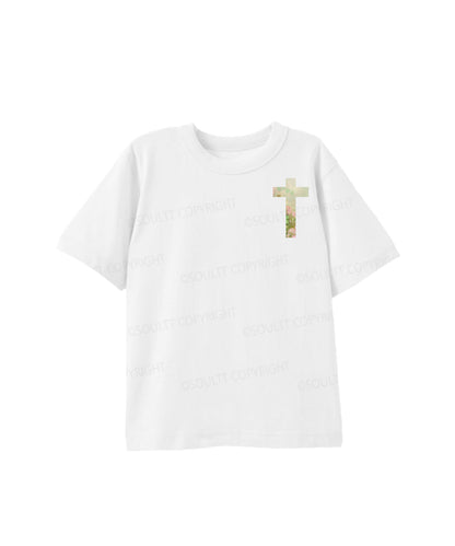 Kids No Lucky Simply Blessed St. Patrick's Day Double Sided Cotton Christian T-shirt