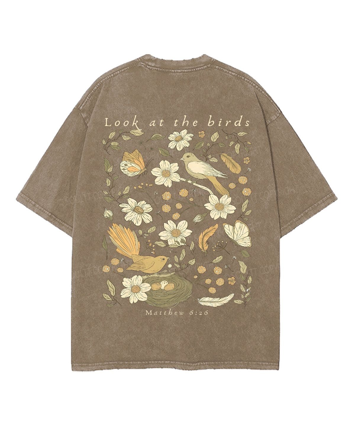 Look At The Birds Double Sided Unisex Washed Christian T-shirt