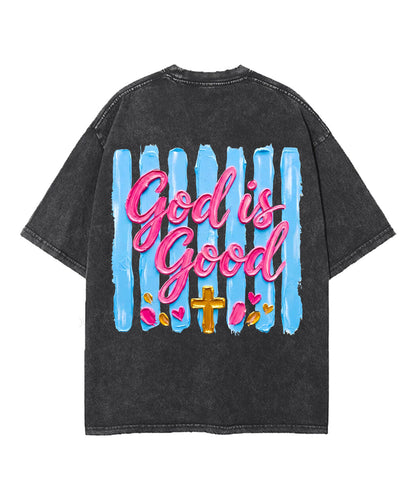 God Is Good Double Sided Unisex Washed Christian T-shirt