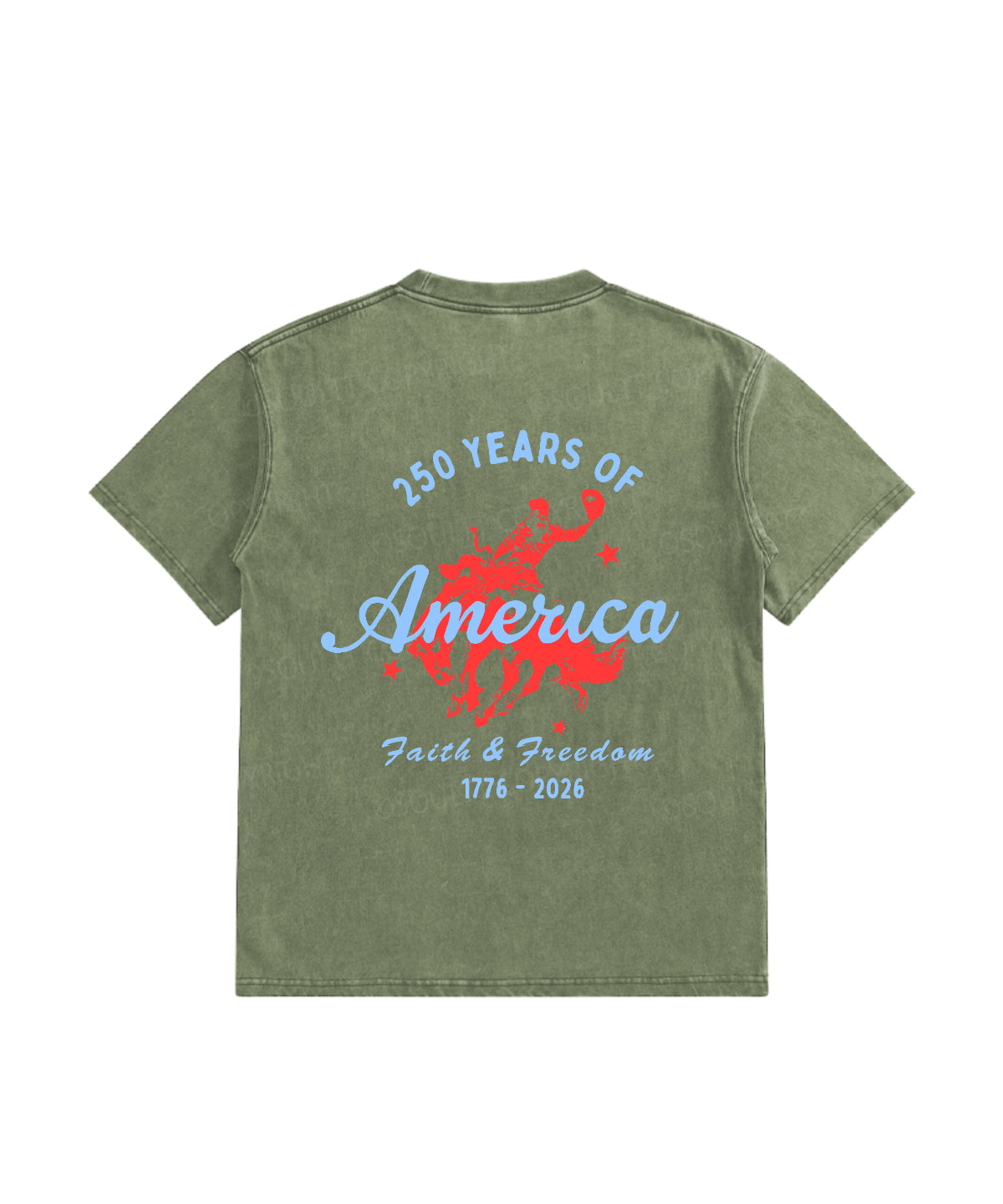 Kids 250 Years America Anniversary Double Sided Washed Christian T-shirt