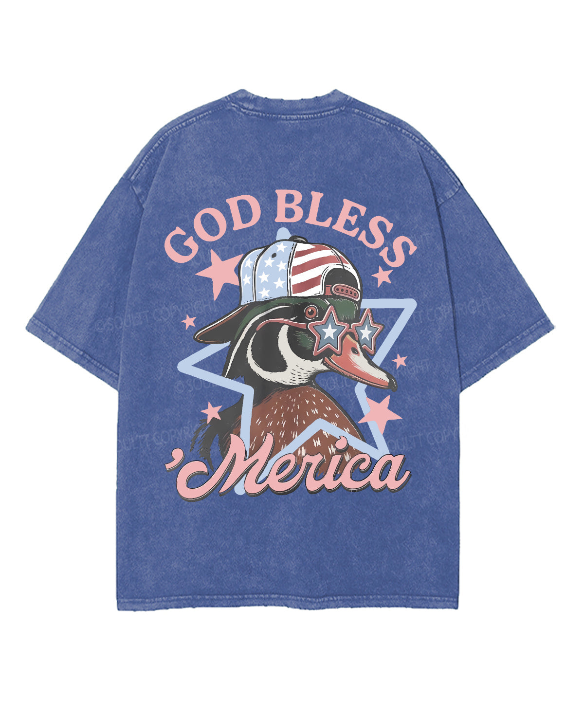 God Bless America Double Sided Unisex Washed Christian T-shirt