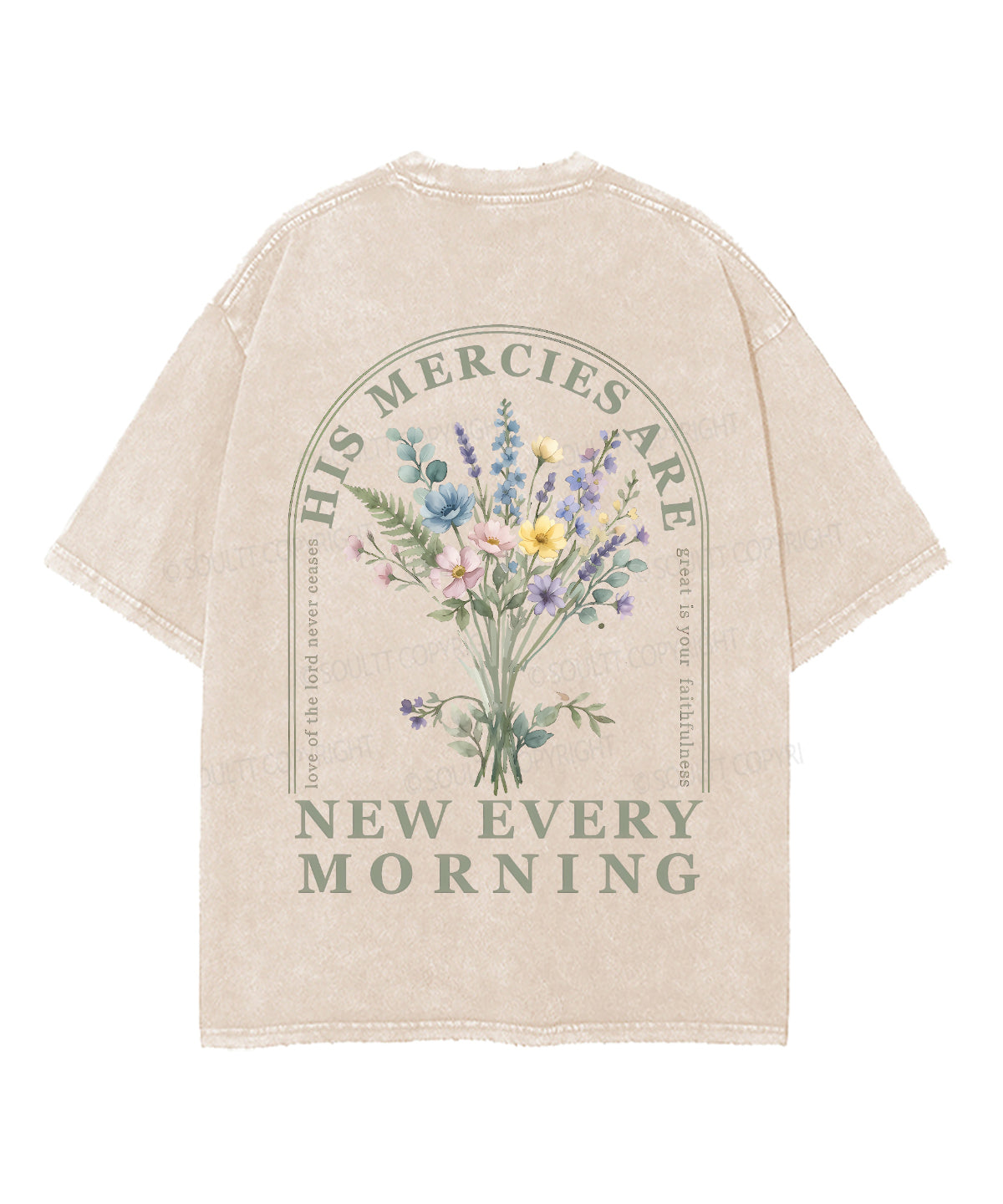 His Mercies Are New Every Morning Double Sided Unisex Washed Christian T-shirt