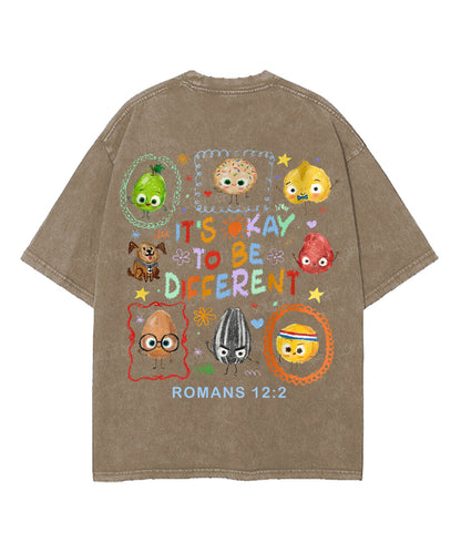 It's Ok To Be Different Double Sided Unisex Washed Christian T-shirt