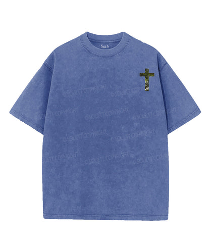 Rooted In Christ Double Sided Unisex Washed Christian T-shirt