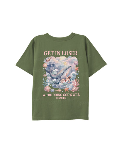 Kids We're Doing God's Will Double Sided Cotton Christian T-shirt