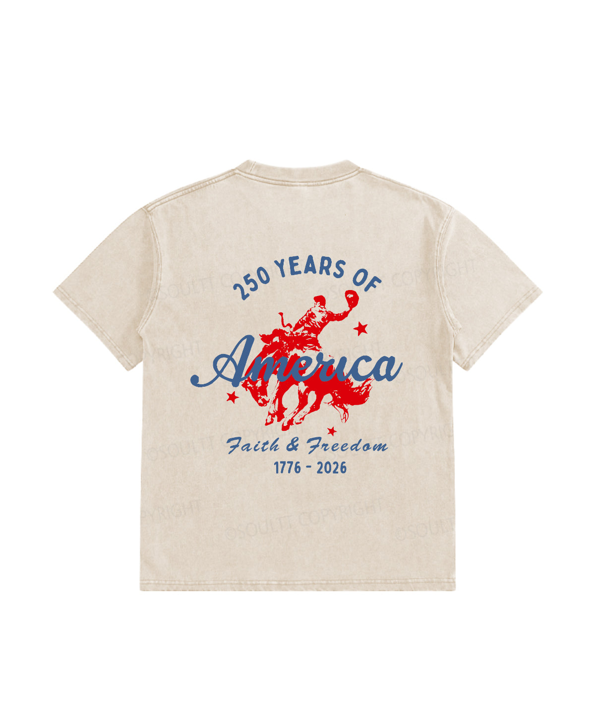 Kids 250 Years America Anniversary Double Sided Washed Christian T-shirt