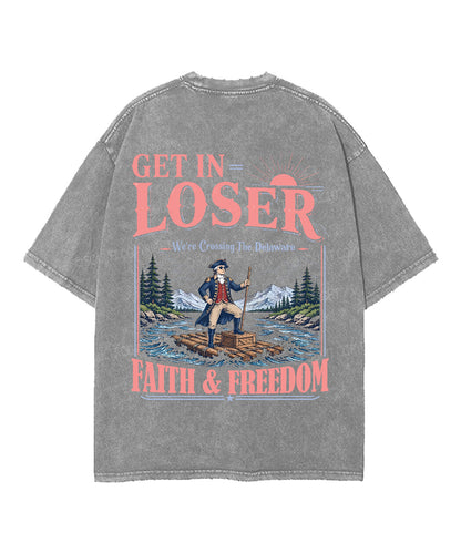 Faith & Freedom Double Sided Unisex Washed Christian T-shirt