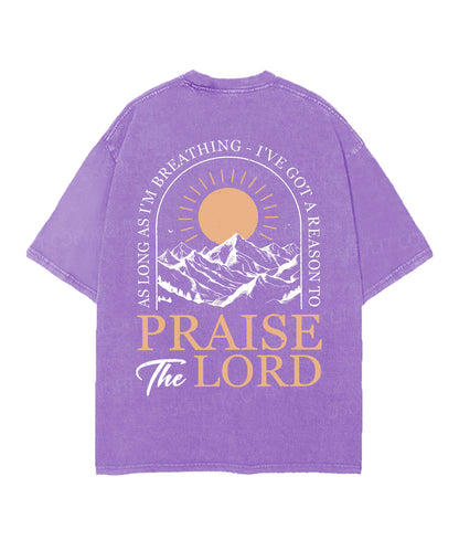 Praise The Lord Double Sided Unisex Christian Washed T-Shirt & Shorts