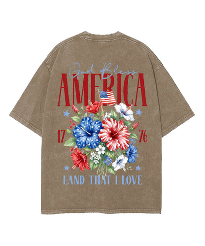 God Bless America Double Sided Unisex Washed Christian T-shirt