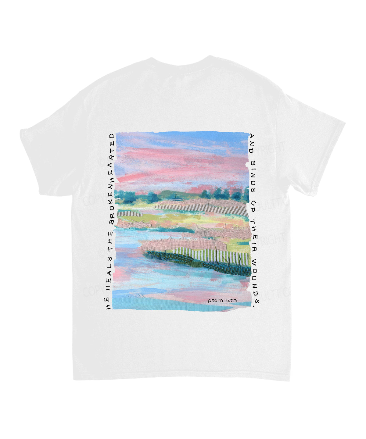 He Heals The Brokenhearted Double Sided Unisex Cotton Christian T-Shirt
