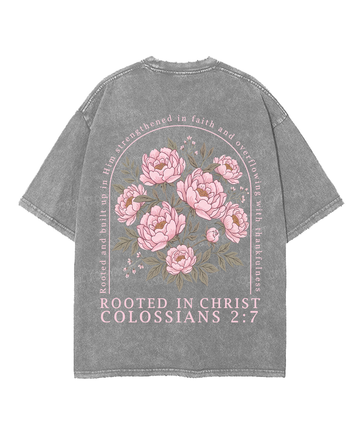 Rooted In Christ Double Sided Unisex Washed Christian T-shirt
