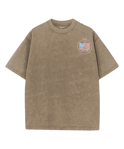 One Nation Under God Double Sided Unisex Washed Christian T-shirt