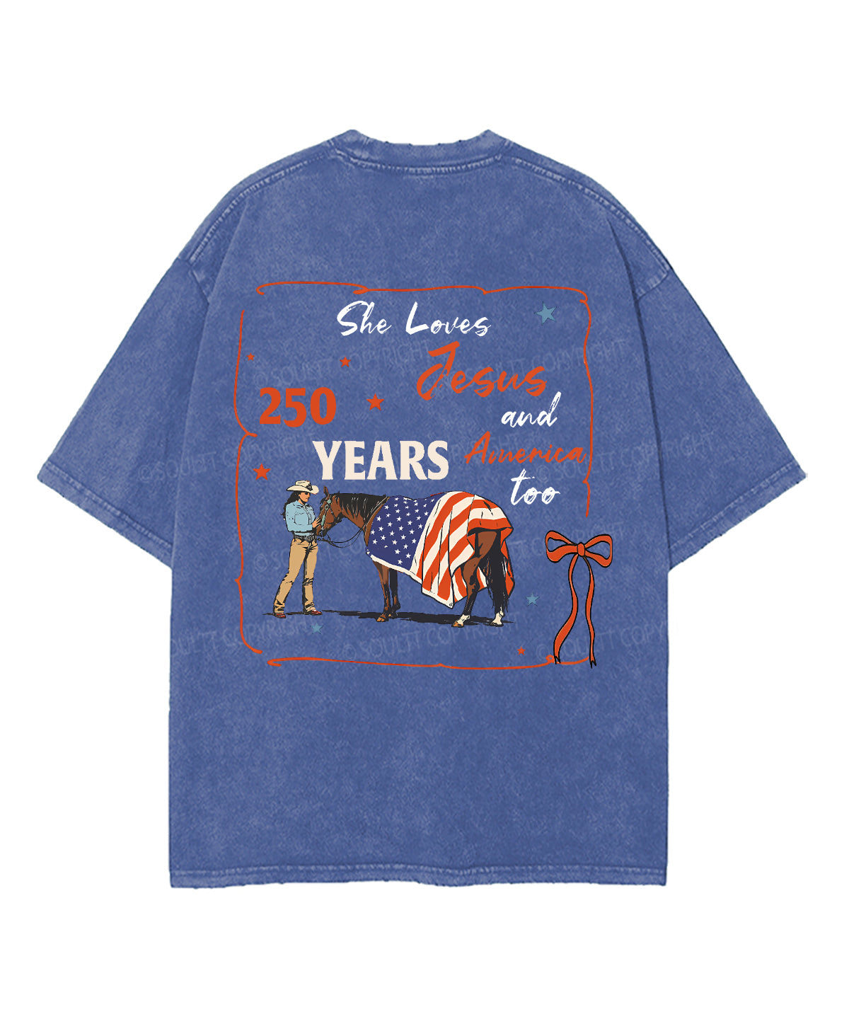 250 Years America Anniversary Double Sided Unisex Washed Christian T-shirt