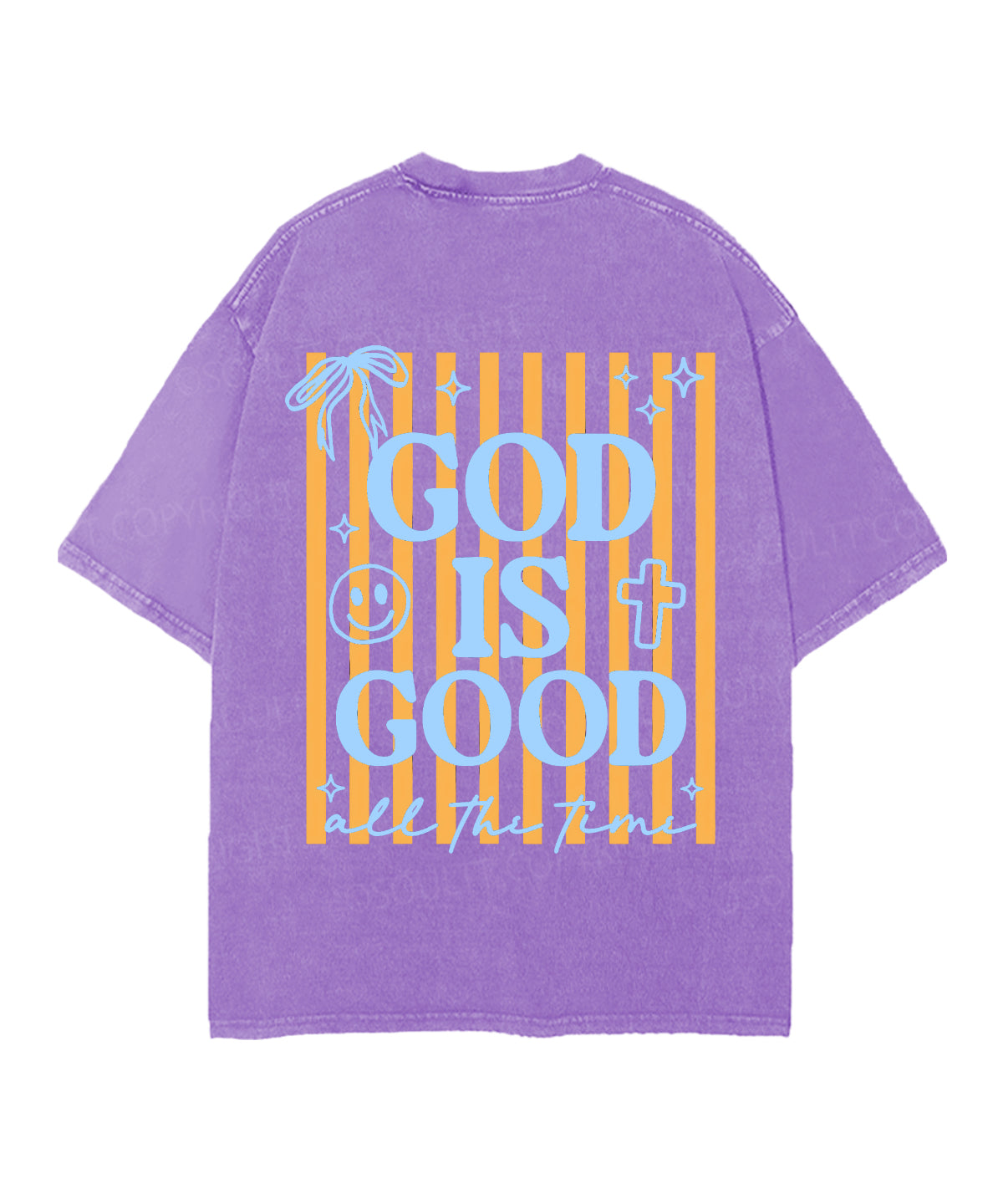 God Is Good All The Time Double Sided Unisex Christian Washed T-Shirt & Shorts