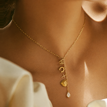 Multi-Charm 14KGold Y-Necklace