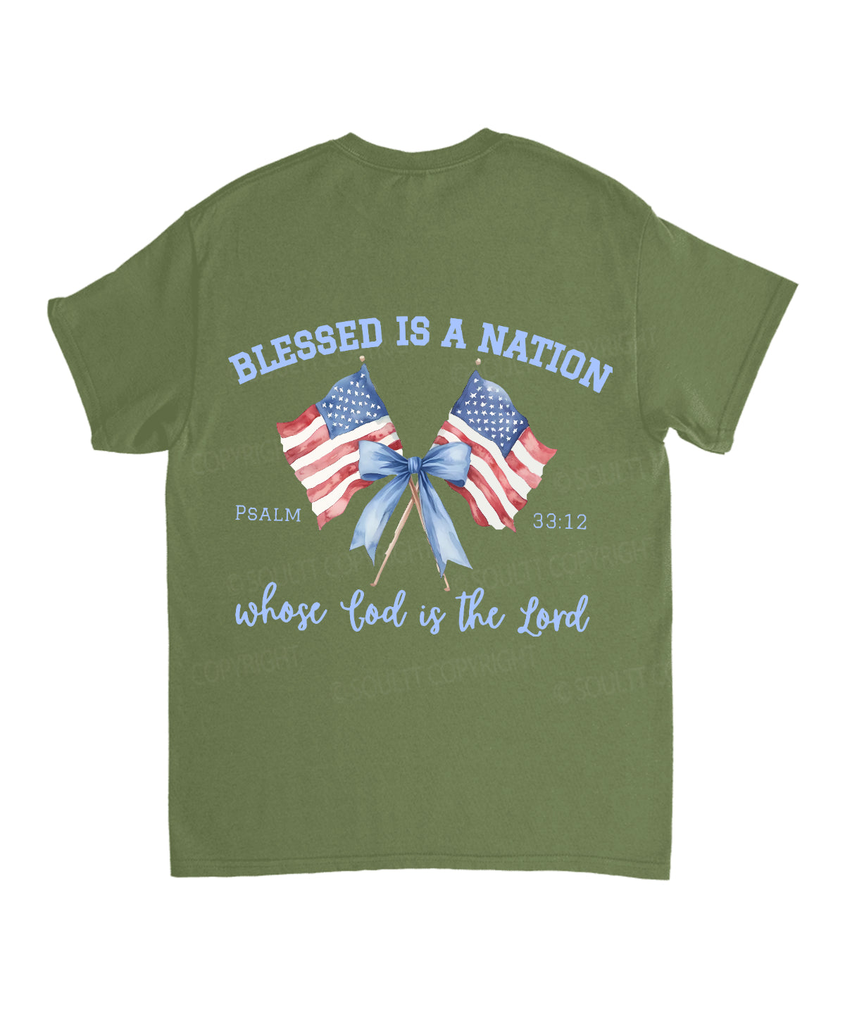 Blessed Is A Nation Whose god Is The Lord Double Sided Unisex Cotton Christian T-Shirt