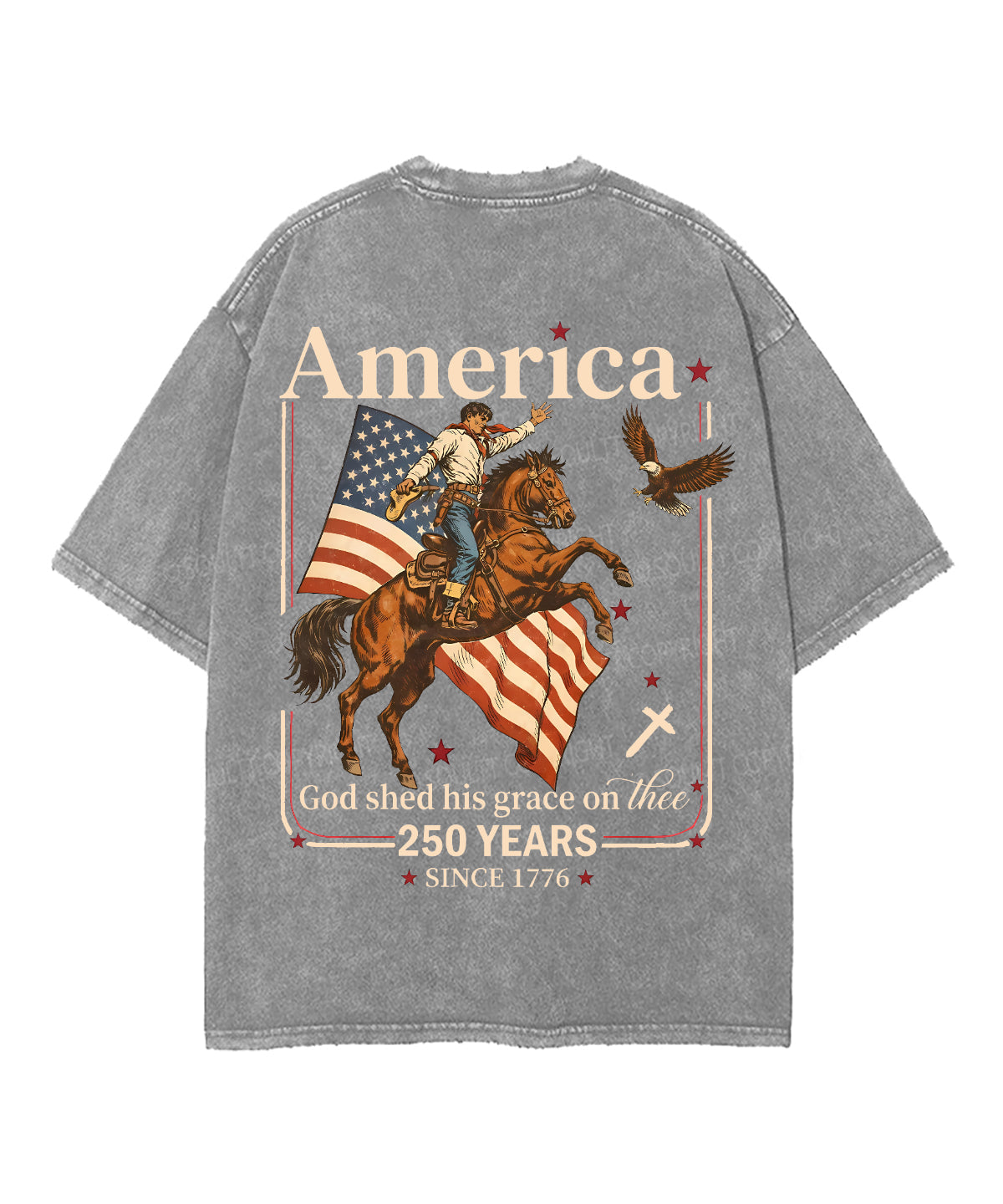 250 Years America Anniversary Double Sided Unisex Washed Christian T-shirt