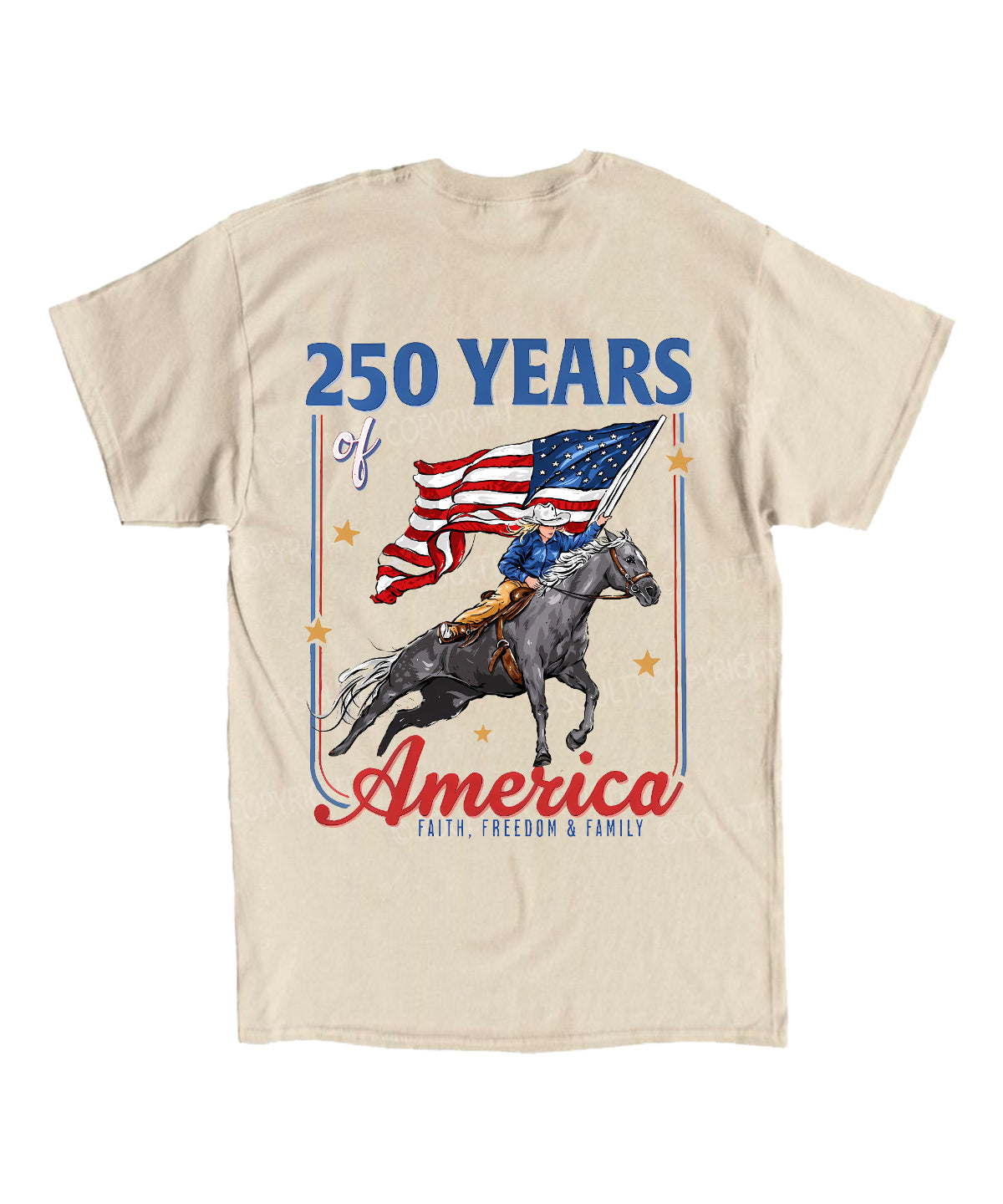 250 Years America Anniversary Double Sided Unisex Cotton Christian T-Shirt