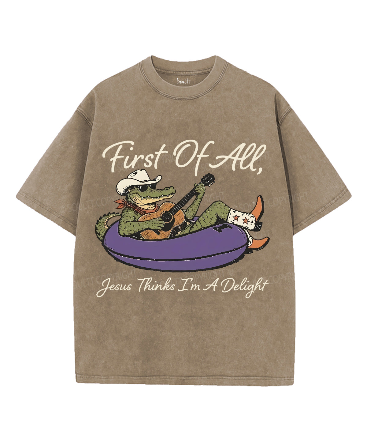 First Of All , Jesus Thinks I'm A Delight Unisex Washed Christian T-shirt