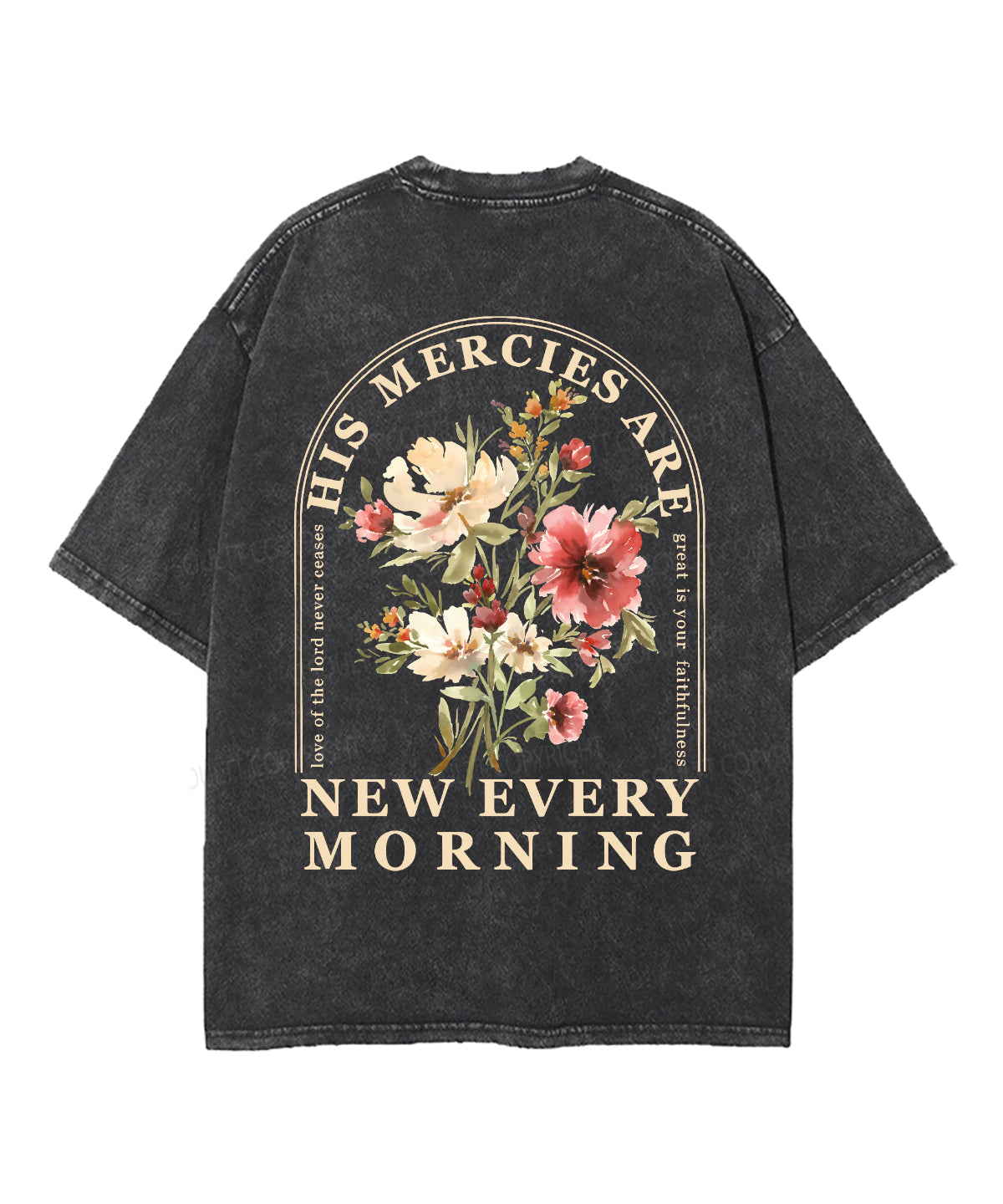 His Mercies Are New Every Morning Double Sided Unisex Washed Christian T-shirt