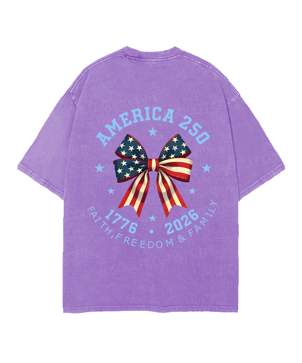 250 Years America Anniversary Double Sided Unisex Christian Washed T-Shirt & Shorts