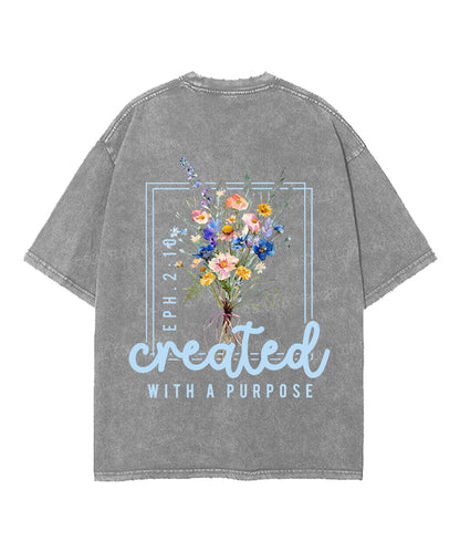 Created For Such A Time Double Sided Unisex Washed Christian T-shirt