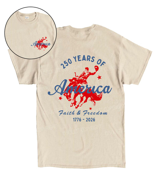 250 Years America Anniversary Double Sided Unisex Cotton Christian T-Shirt