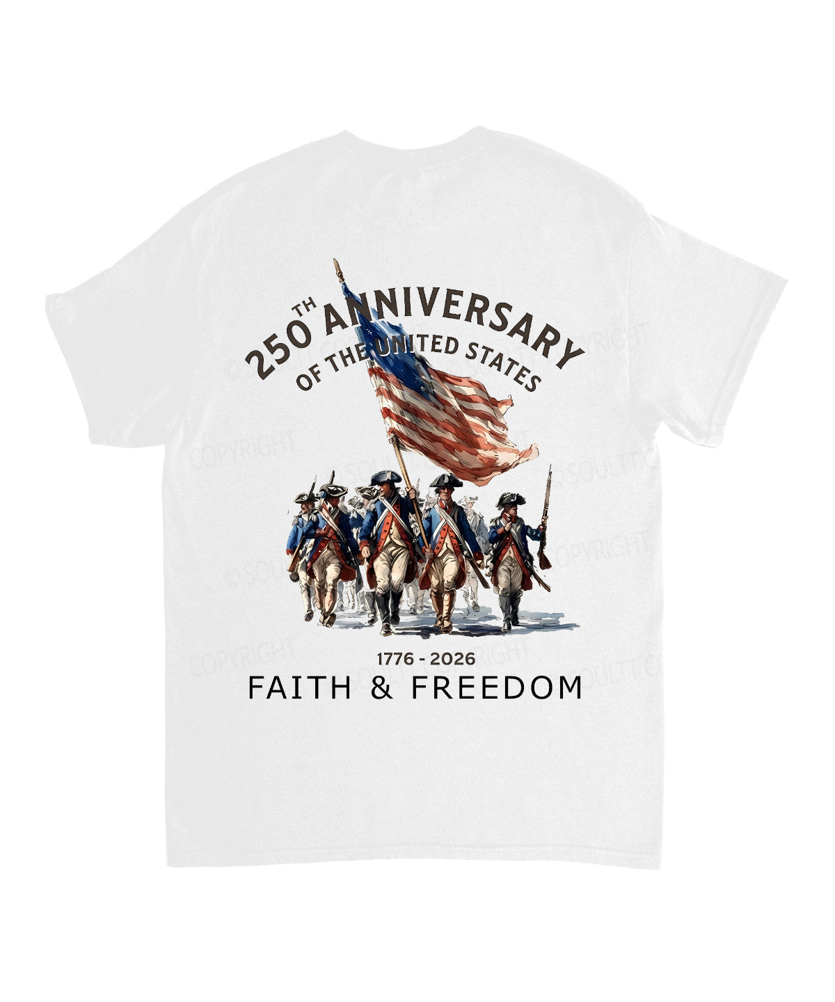 250 Years America Anniversary Double Sided Unisex Cotton Christian T-Shirt