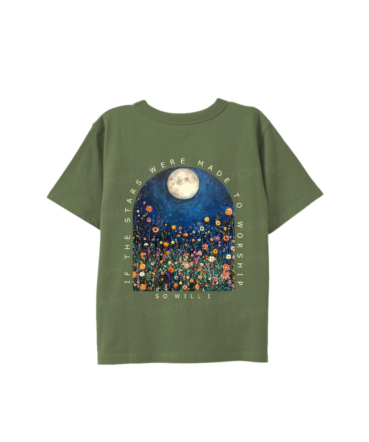 Kids If The Stars Were Made To Worship Double Sided Cotton Christian T-shirt