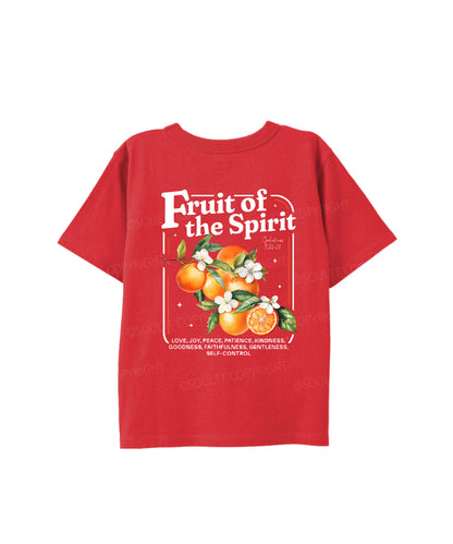 Kids Fruit Of The Spirit Double Sided Cotton Christian T-shirt