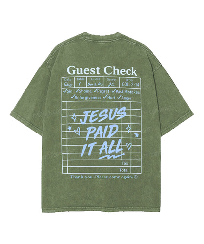 Jesus Paid It All Double Sided Unisex Washed Christian T-shirt