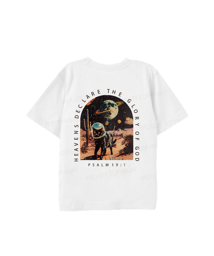 Kids Heavens Declare The Glory Of God Double Sided Cotton Christian T-shirt