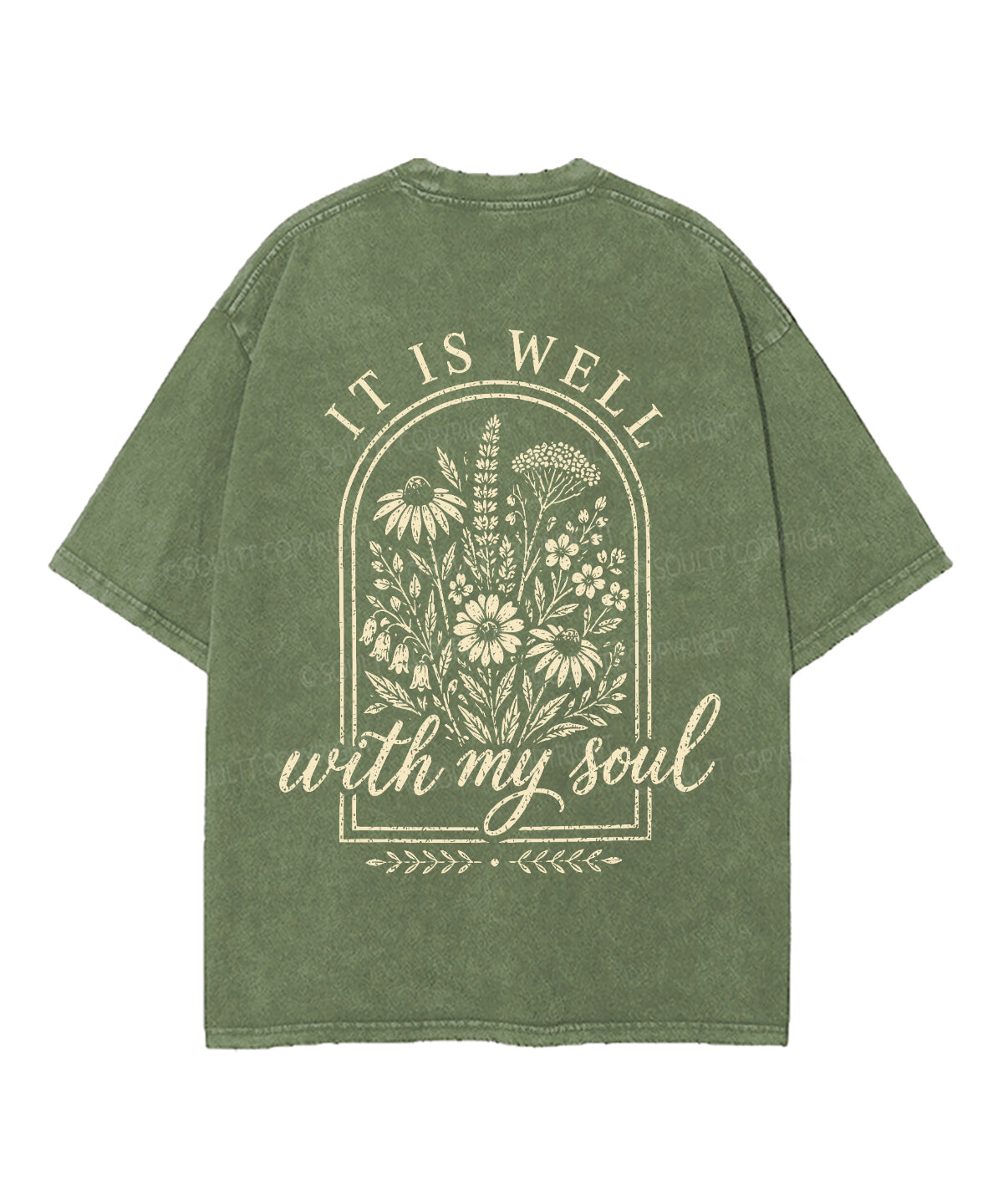 It Is Well With My Soul Double Sided Unisex Washed Christian T-shirt