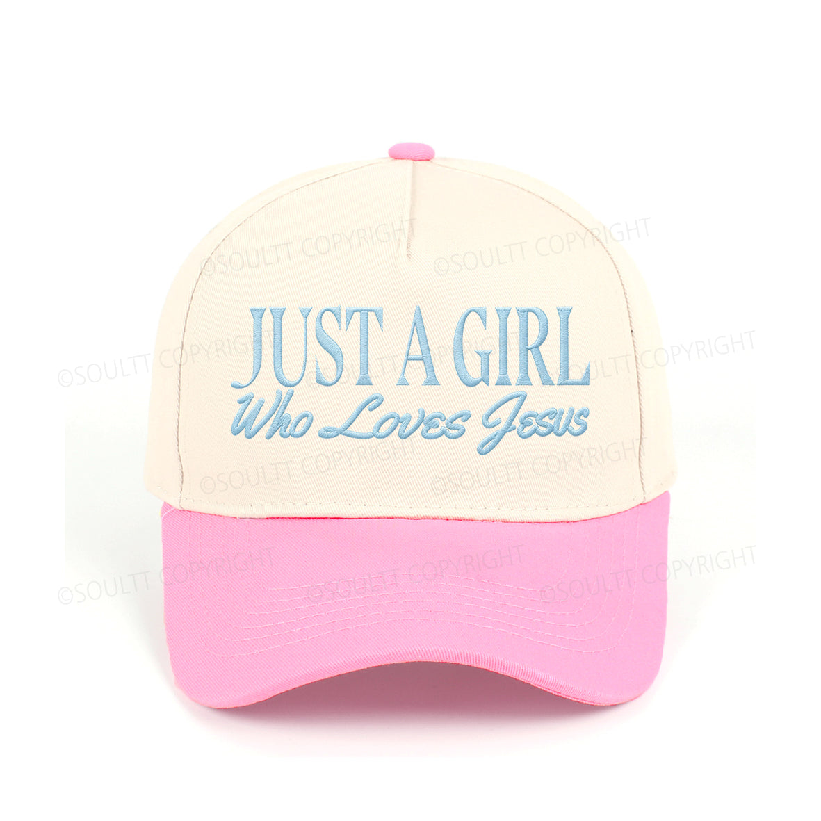 Just A Girl Who Loves Jesus Embroidered Christian Trucker Hat