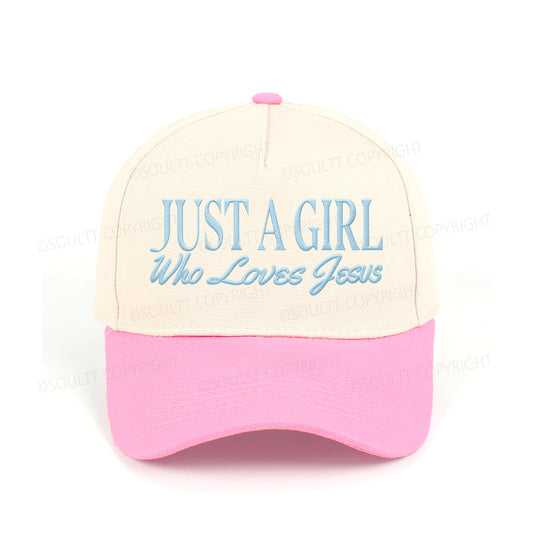 Just A Girl Who Loves Jesus Embroidered Christian Trucker Hat