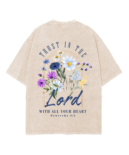 Trust In The Lord Double Sided Unisex Washed Christian T-shirt