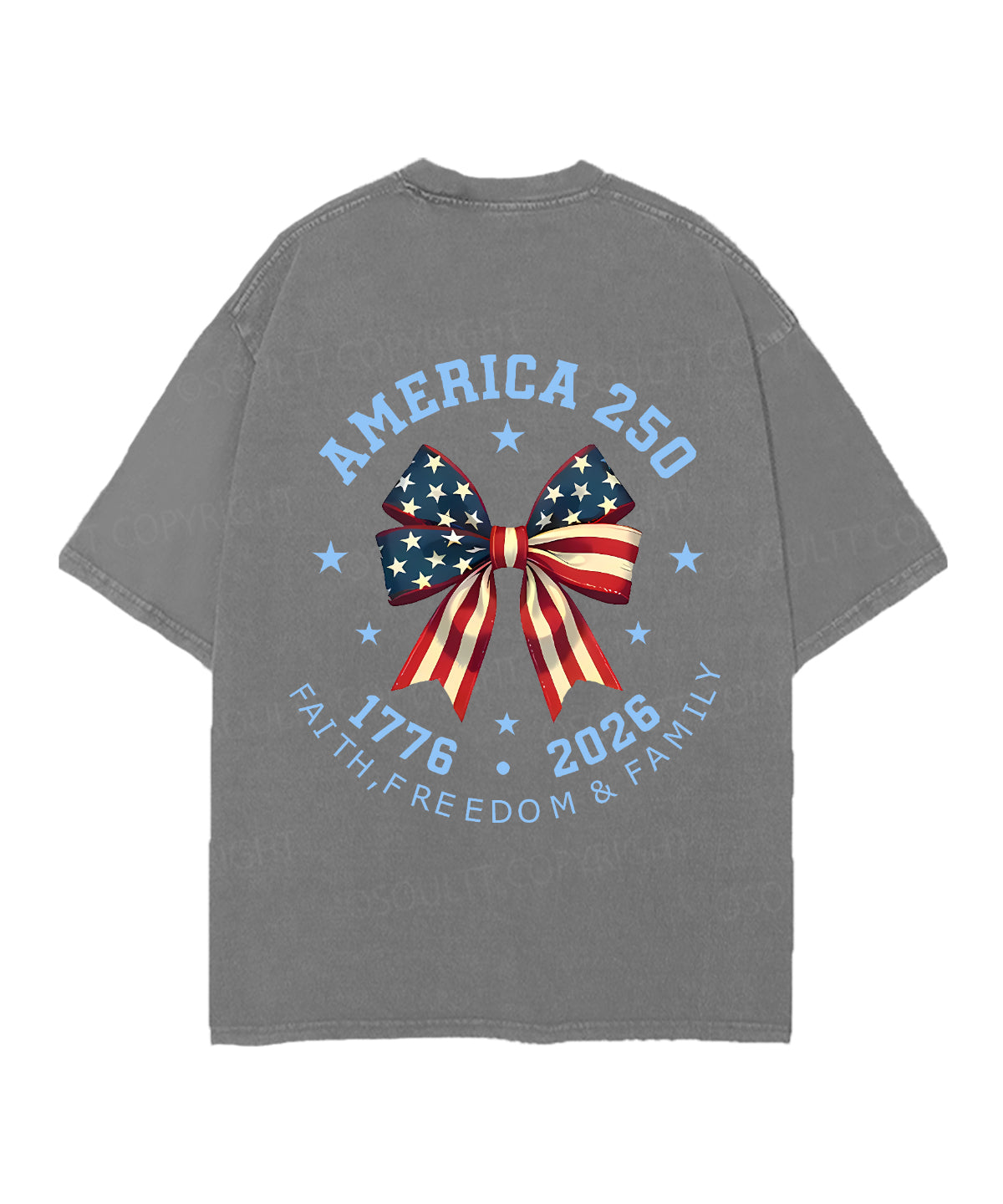 250 Years America Anniversary Double Sided Unisex Christian Washed T-Shirt & Shorts