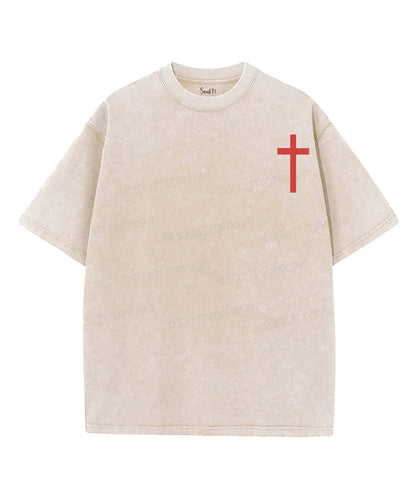 Faith, Freedom & Family Double Sided Unisex Washed Christian T-shirt