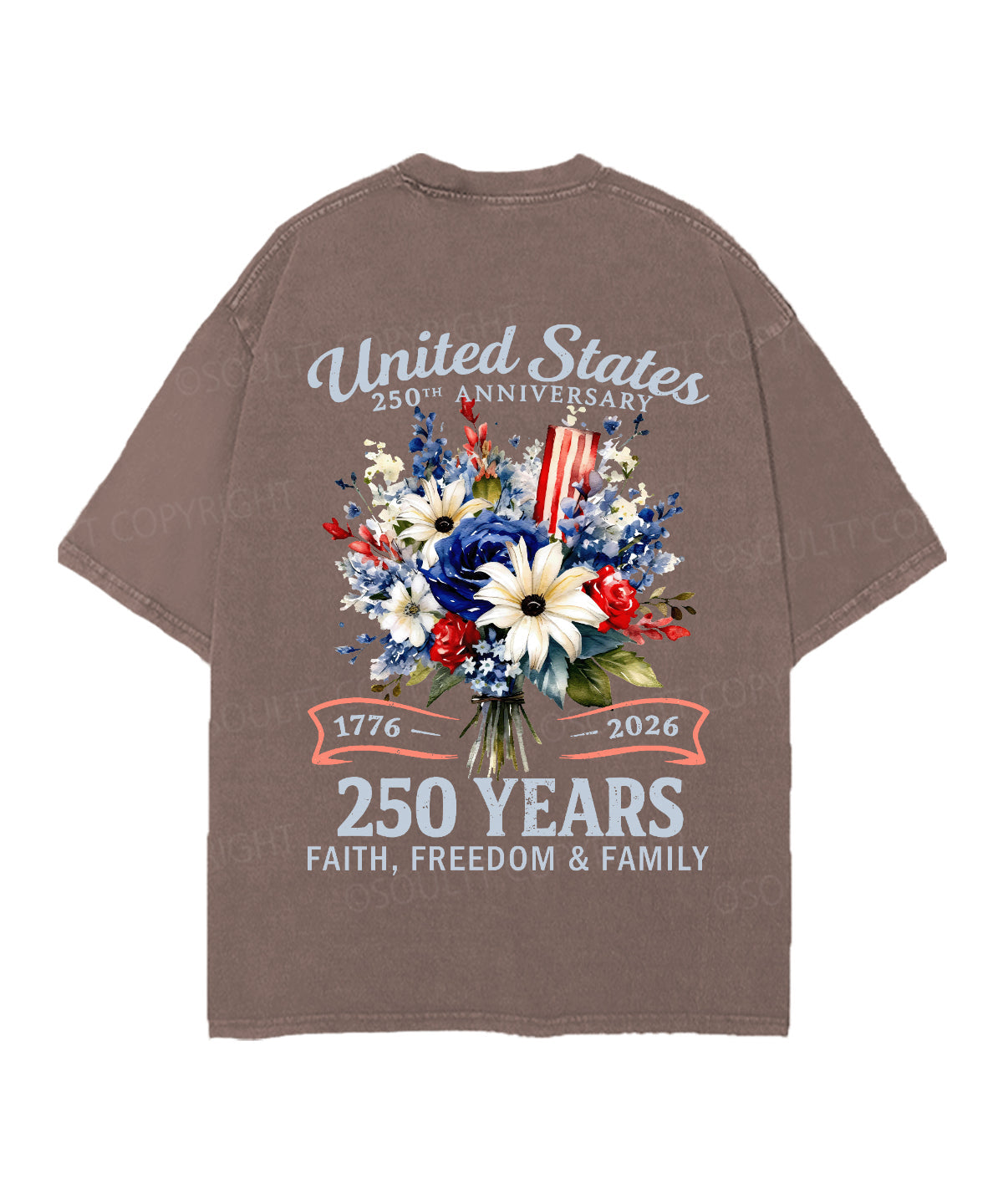 250 Years America Anniversary Double Sided Unisex Christian Washed T-Shirt & Shorts